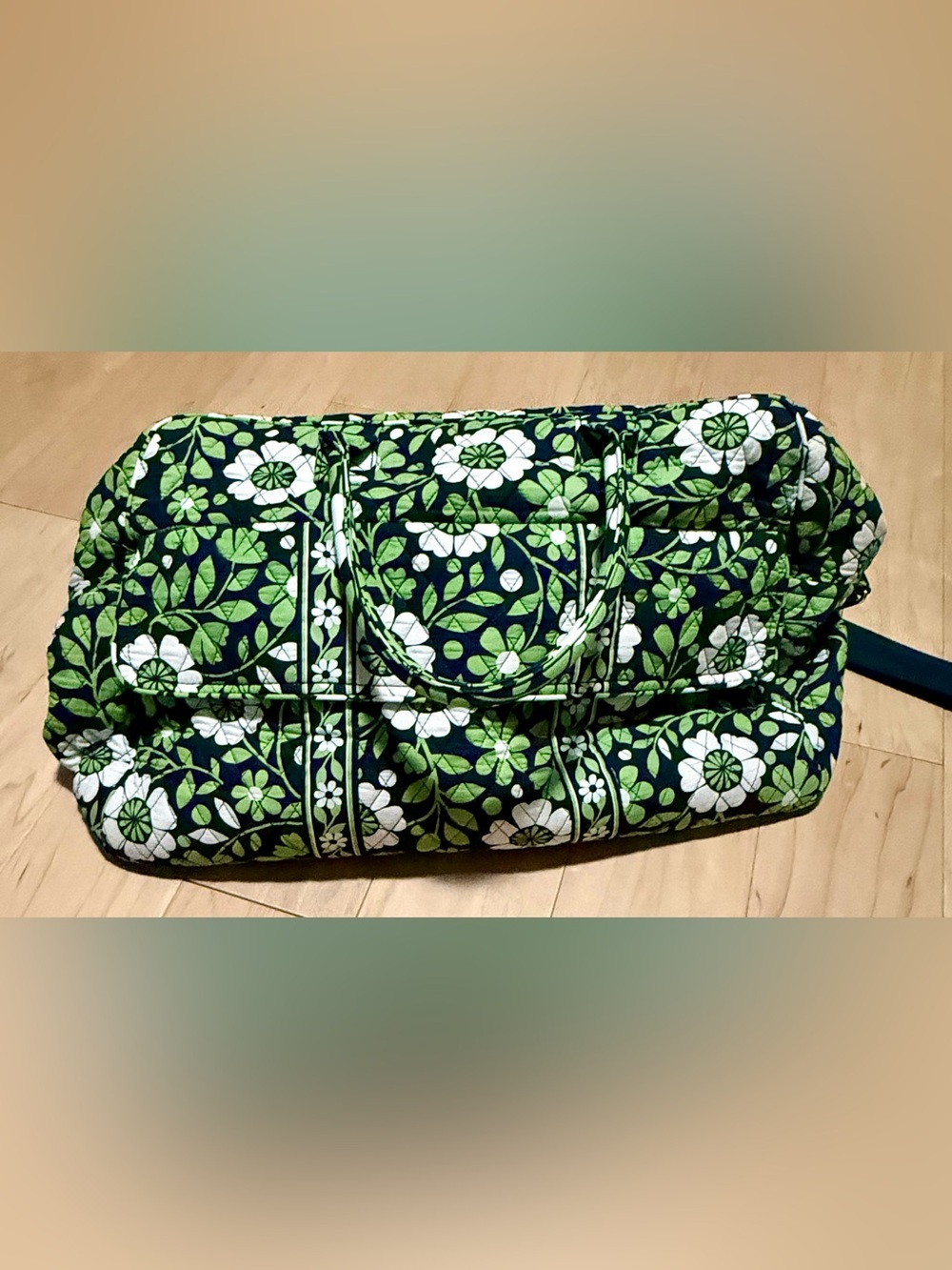 Vera Bradley Lucky You Large Duffle Bag Blue Green Multicolor Floral Retired